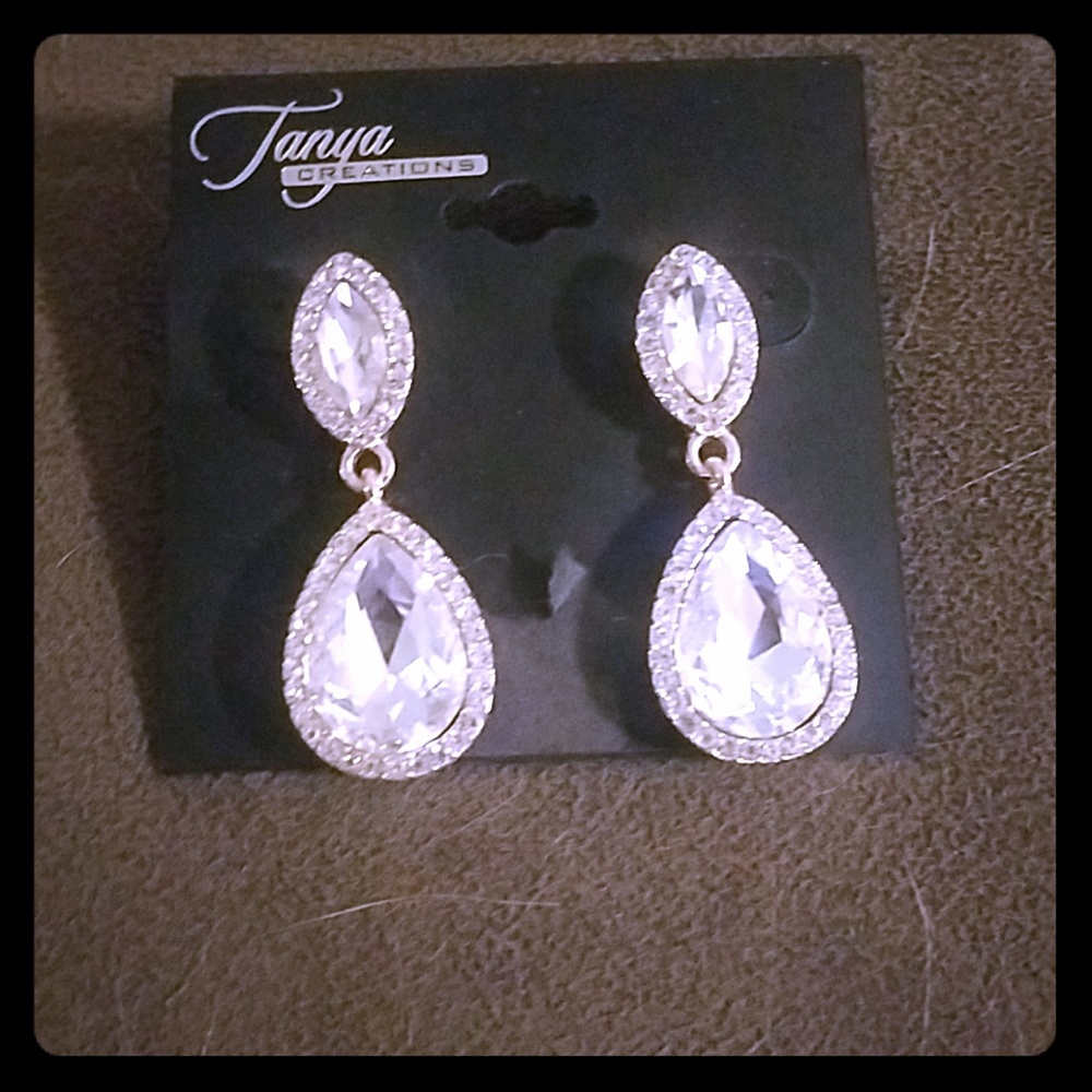 Fake diamond earrings